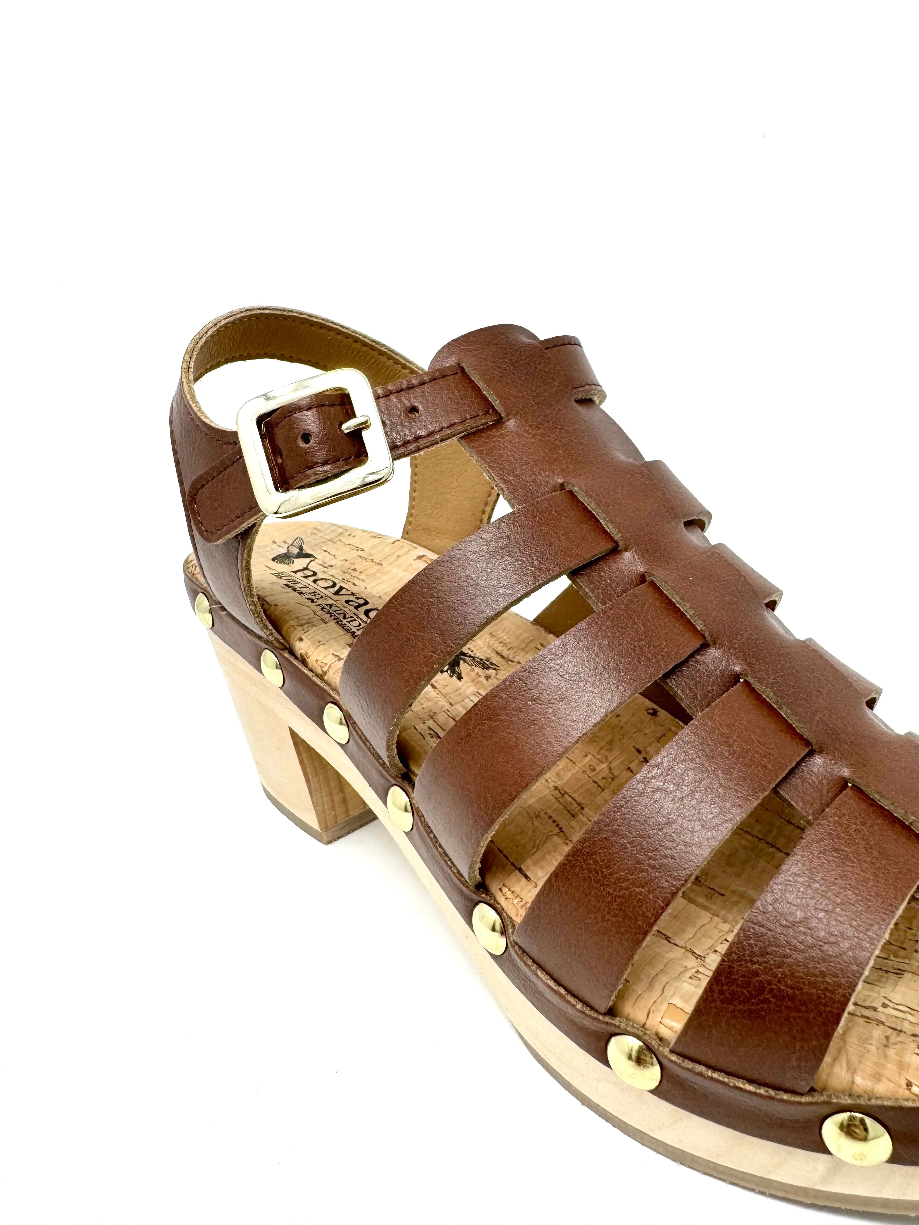 Sawyer Clog en cuir brun de Novacas