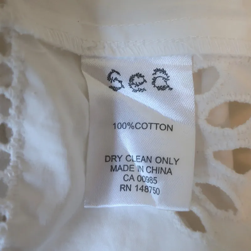SEA Haut sans manches à œillets explosés en coton blanc Taille 4