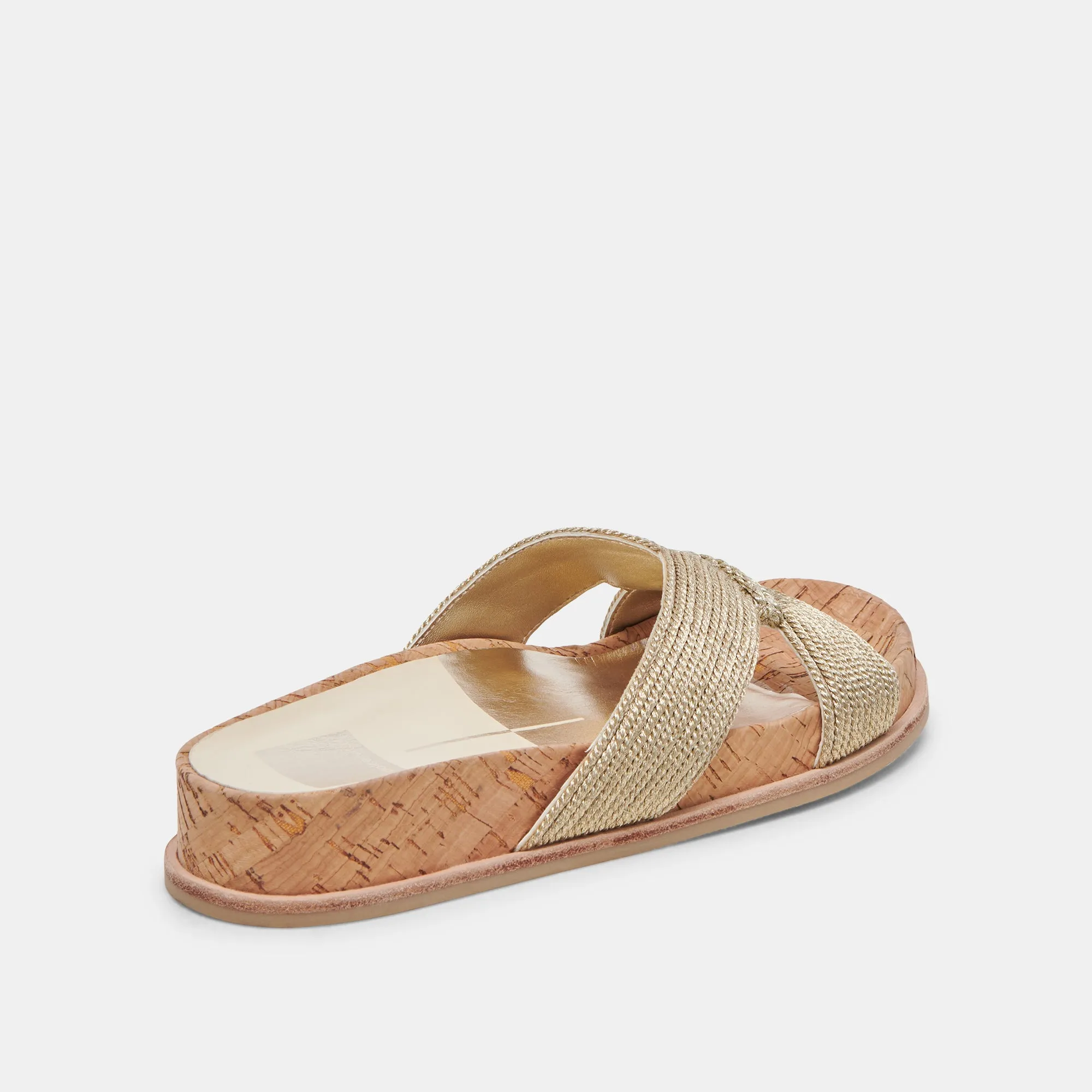 SELDA SANDALES LARGES EN RAFFIA DORÉ