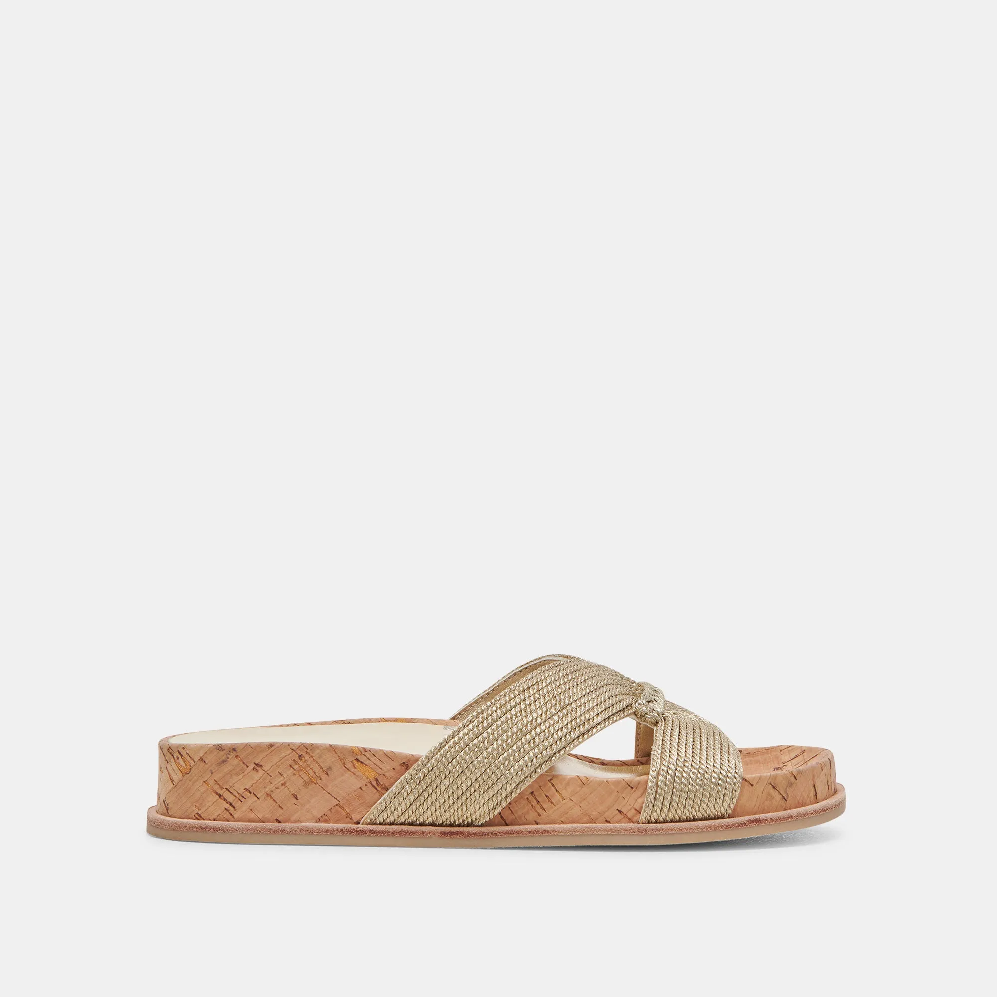 SELDA SANDALES LARGES EN RAFFIA DORÉ