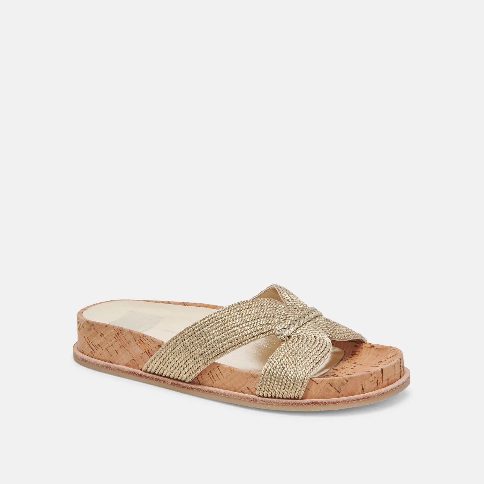 SELDA SANDALES LARGES EN RAFFIA DORÉ