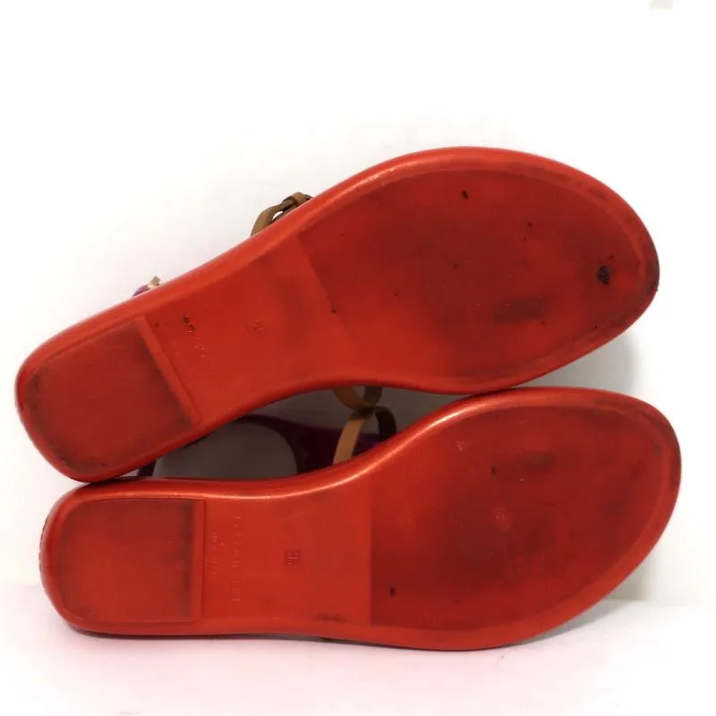 Sandales Jelly Sergio Rossi Cleo à motifs violet/rouge/marron Taille 36 Bride centrale Plat