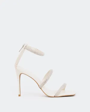 Shamari, Off White Leather/Cuir Blanc Cassé