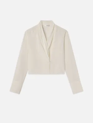 Shawl Collar Blouse -- Cream