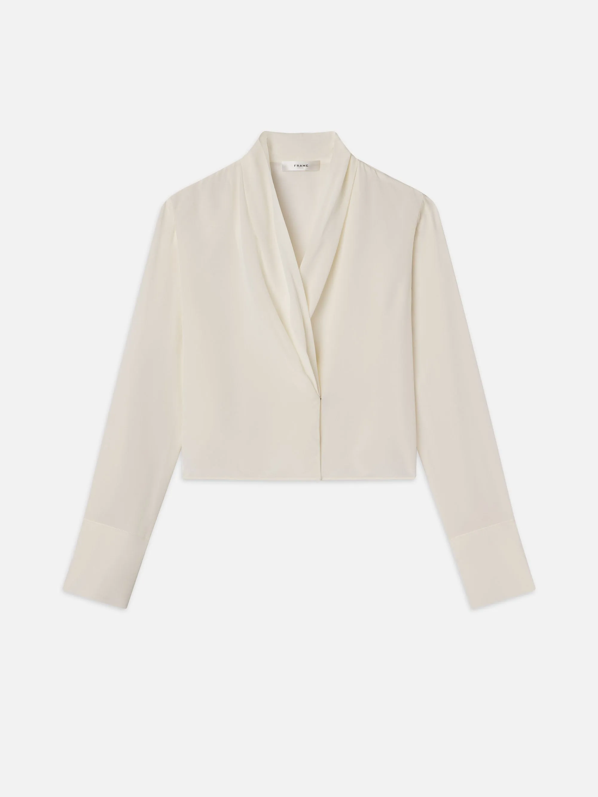 Blouse à col châle -- Crème