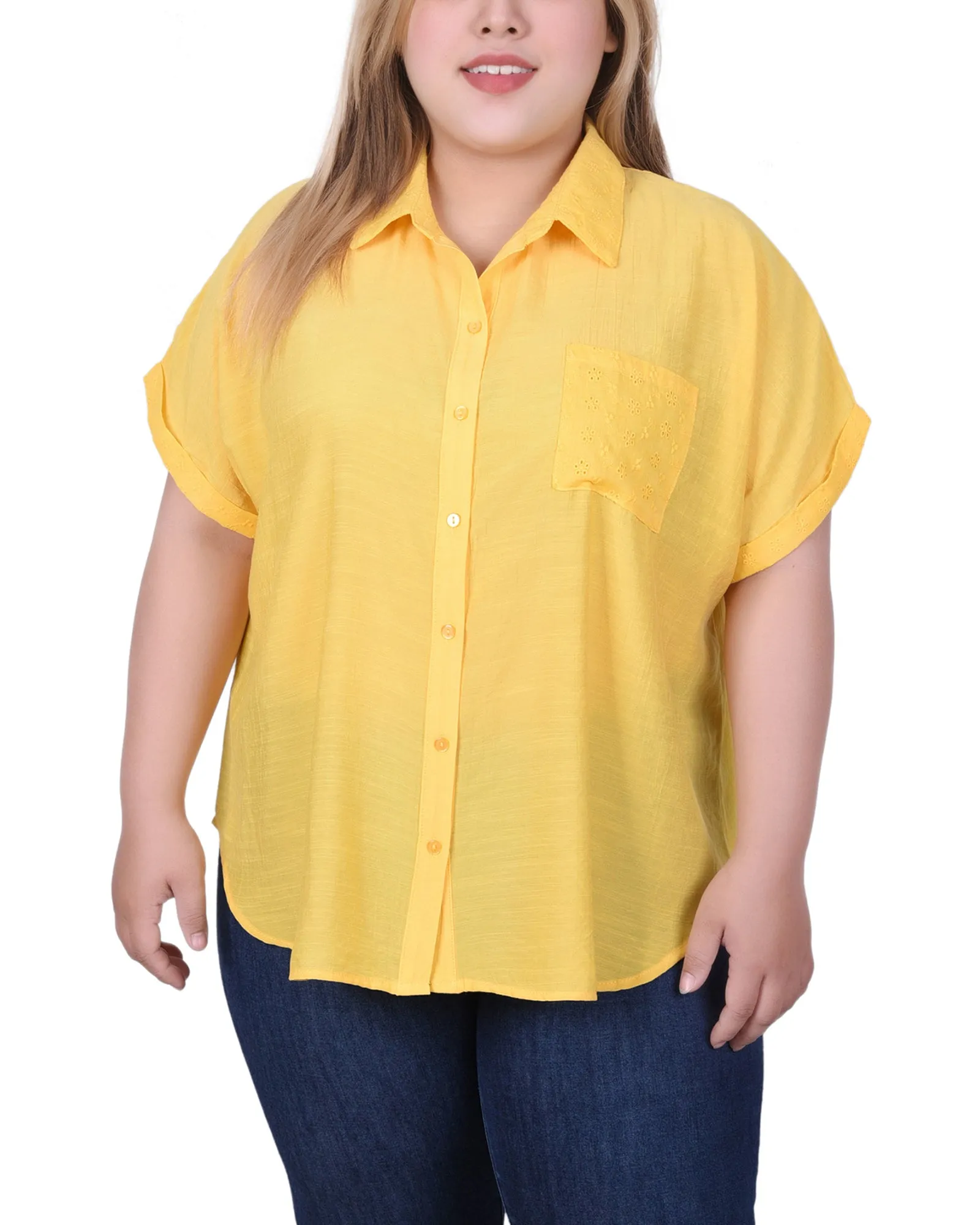 Blouse à manches courtes rallongées