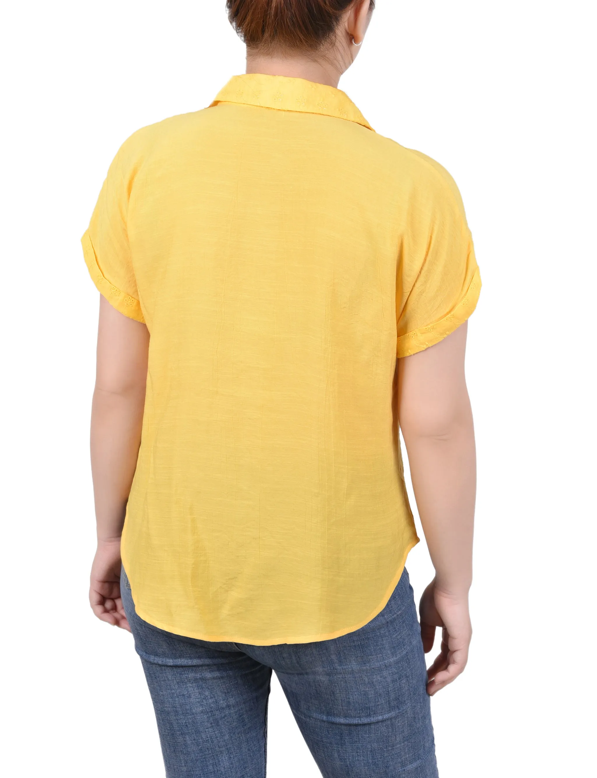 Blouse à manches courtes rallongées
