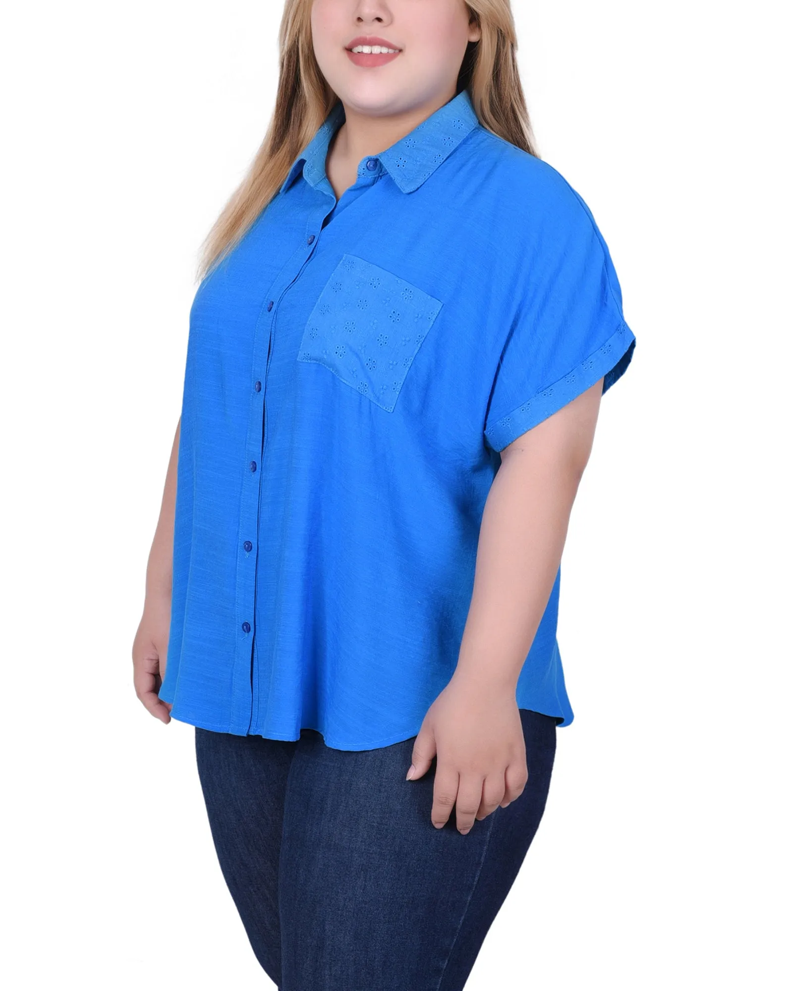 Blouse à manches courtes rallongées