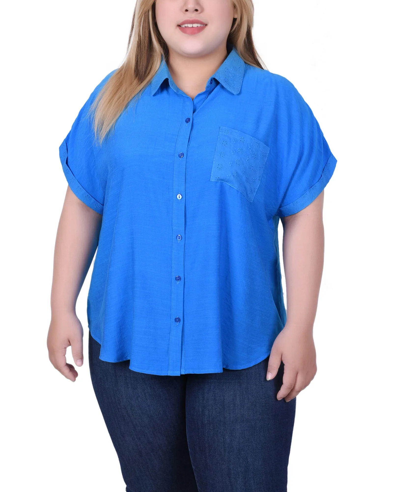 Blouse à manches courtes rallongées