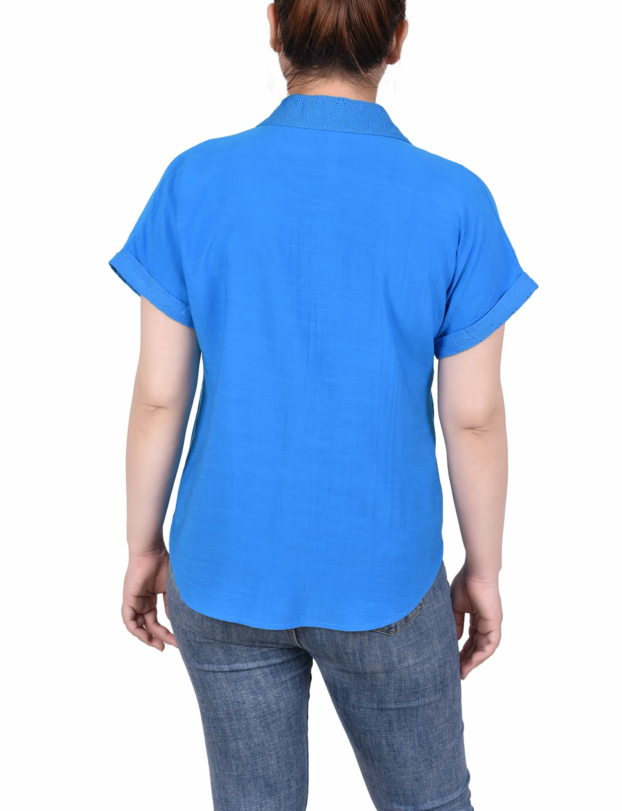 Blouse à manches courtes rallongées