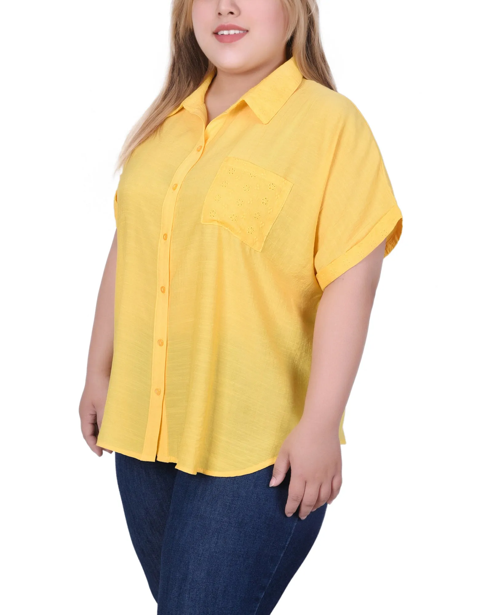 Blouse à manches courtes rallongées