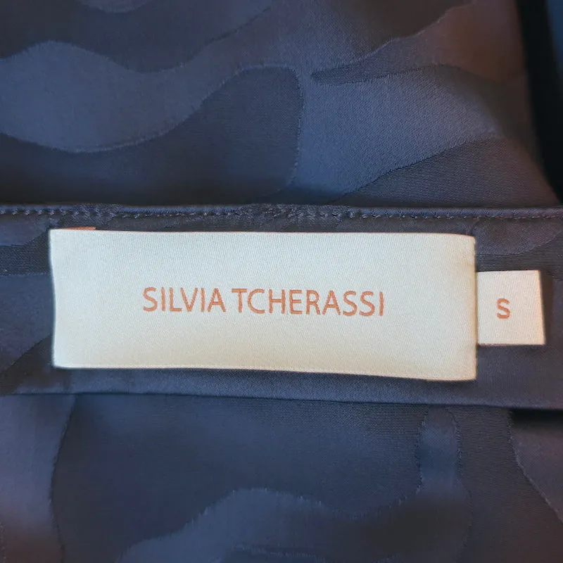 Silvia Tcherassi Blouse Stephanie Navy Jacquard Taille Petite Haut à Manches Blouson