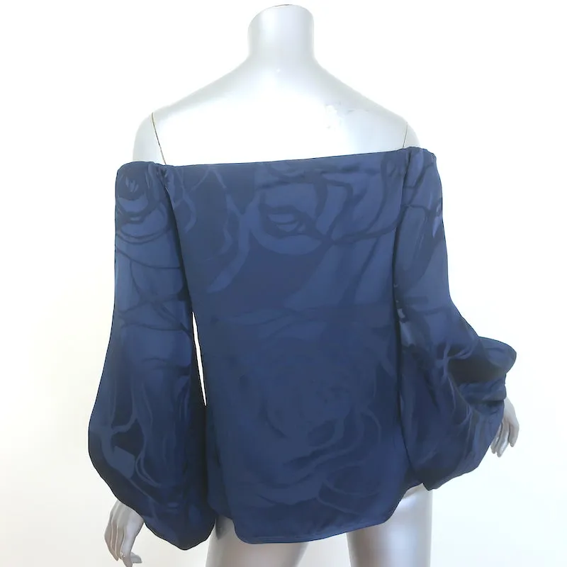 Silvia Tcherassi Blouse Stephanie Navy Jacquard Taille Petite Haut à Manches Blouson