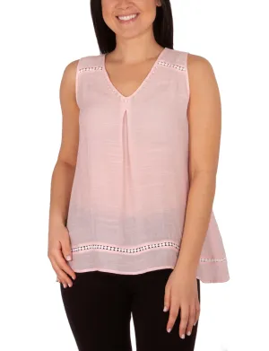 Sleeve V Neck Blouse With Beads And Trim