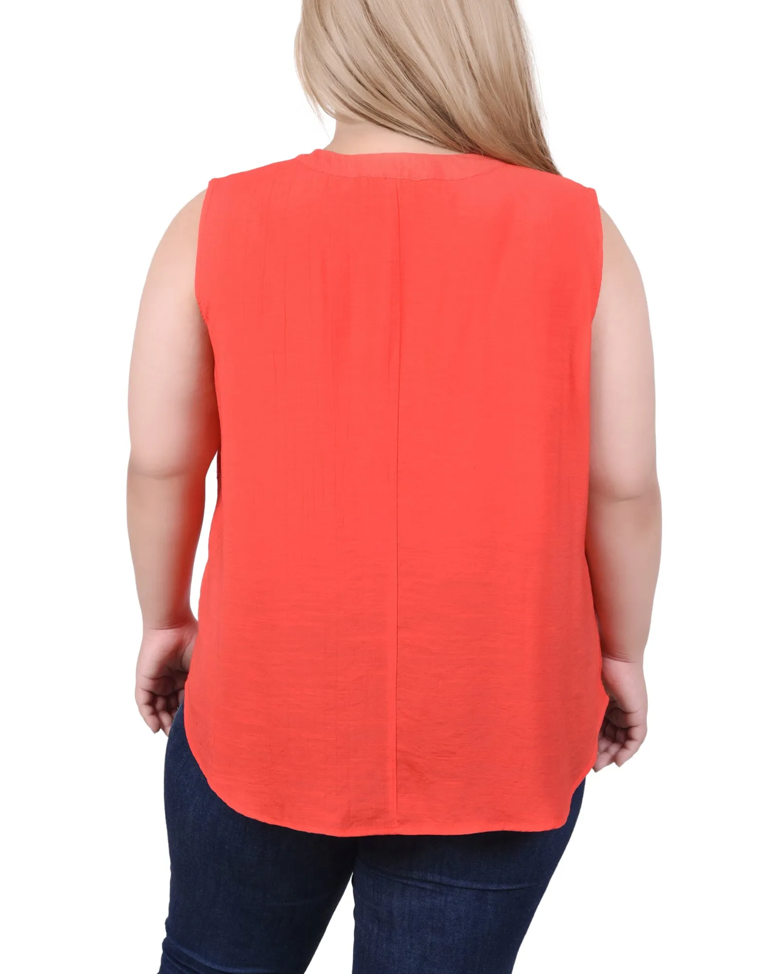 Blouse sans manches avec incrustations d'œillets