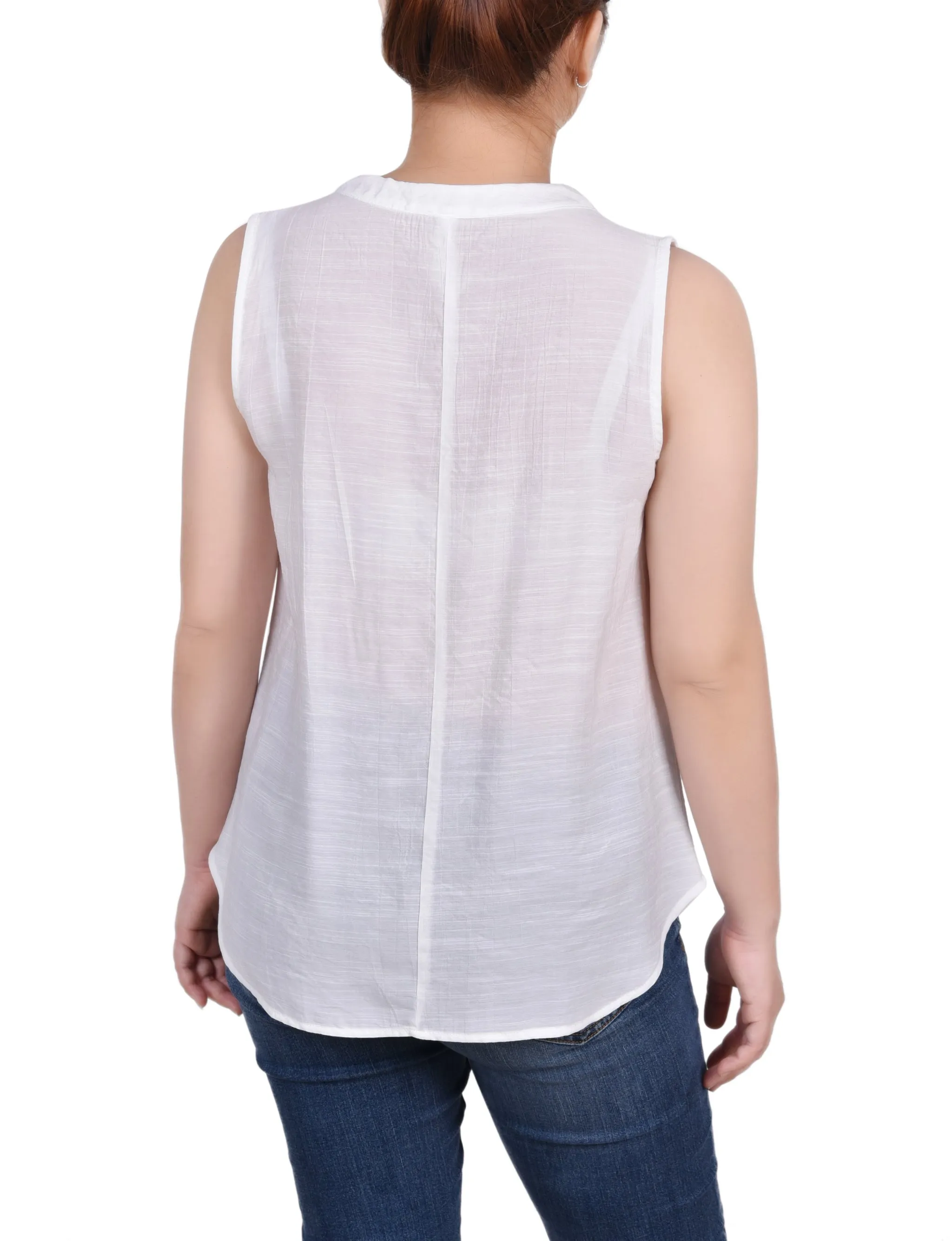 Blouse Sans Manches Avec Incrustations Œillets