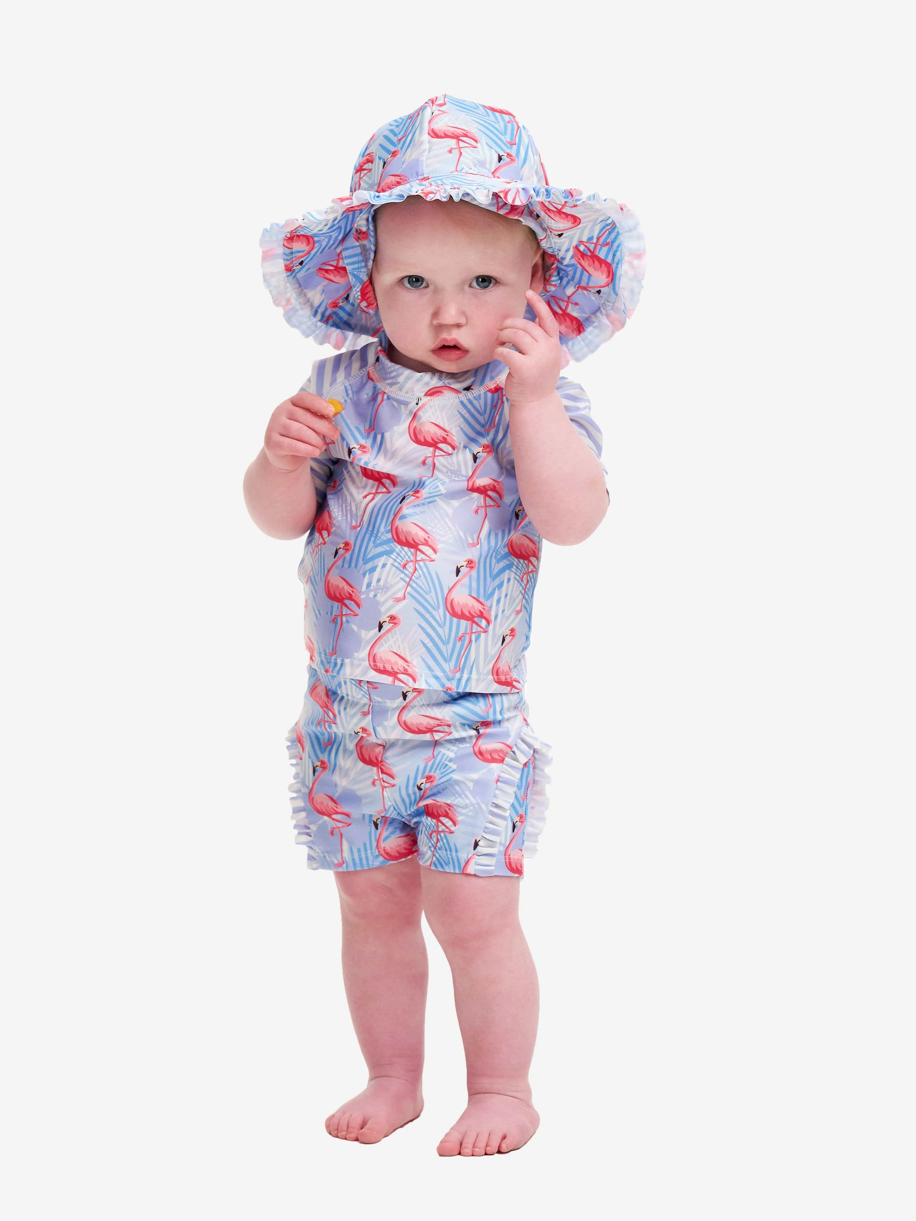 Soli Swim Maillot anti-UV et short pour bébé fille Flamingo (UPF50 ) en violet