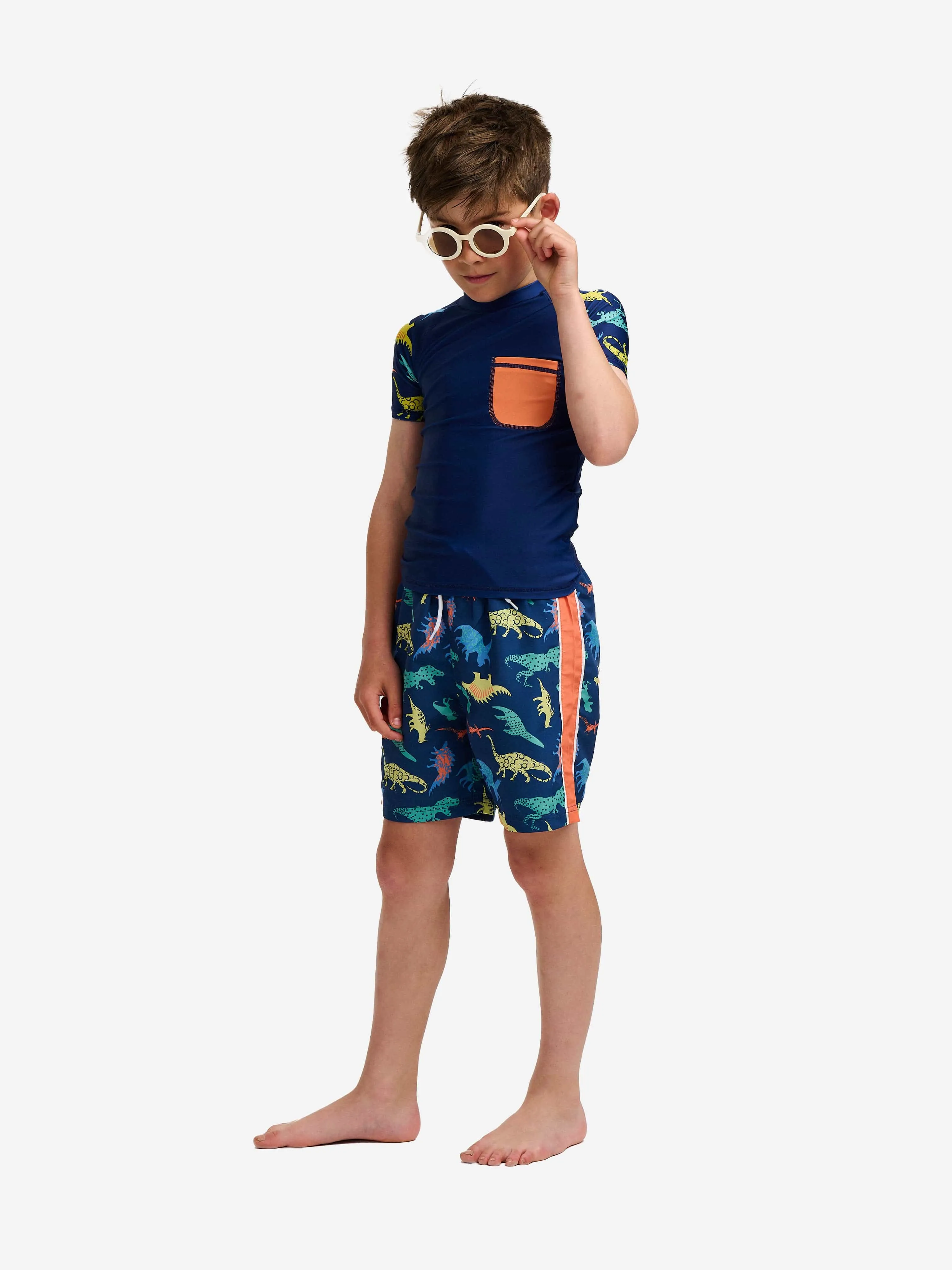 Soli Swim Shorts Garçons Dinosaure (UPF50 ) en Marine