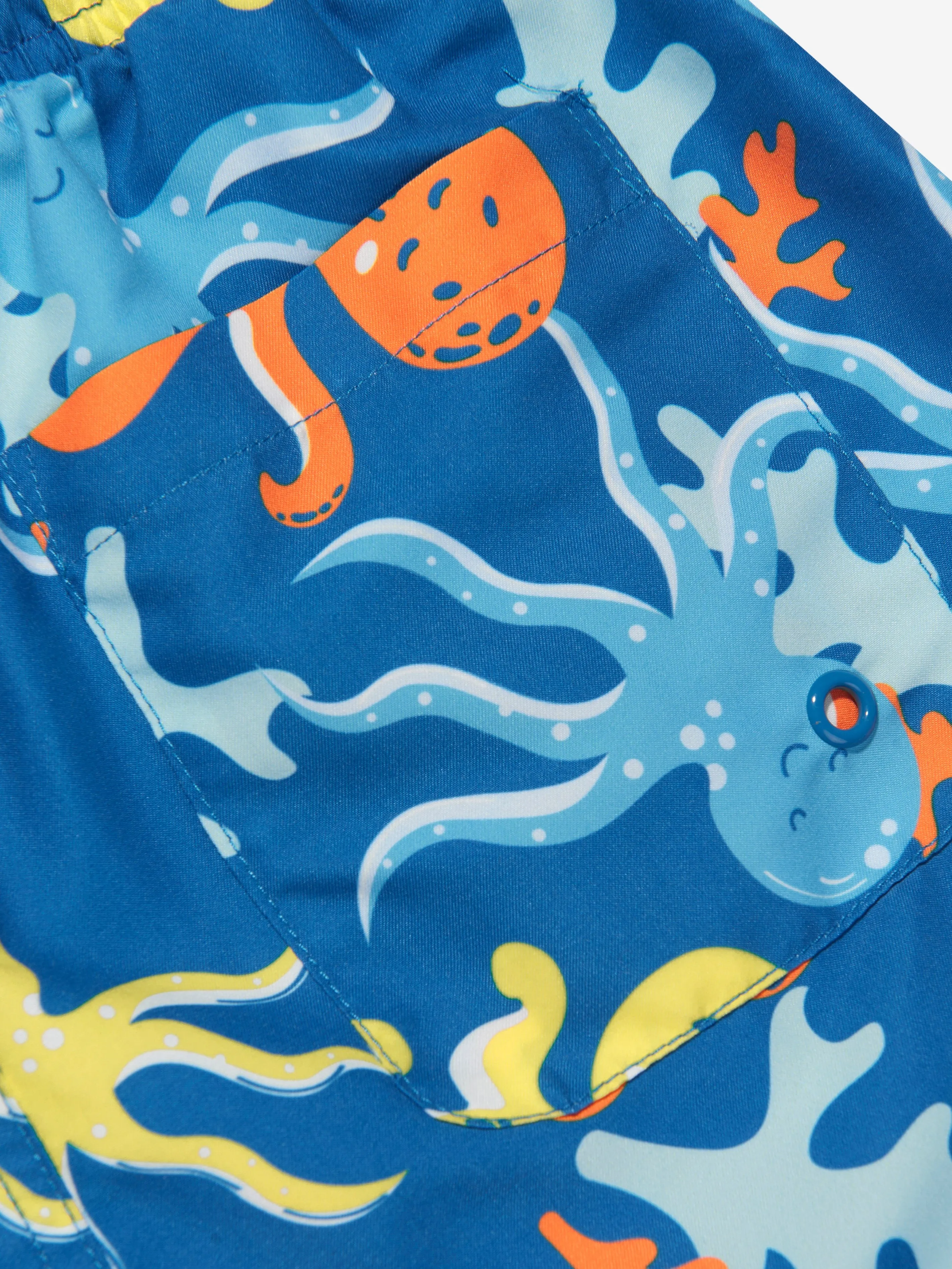 Soli Swim Shorts de Bain Garçon Poulpe (UPF50 ) en Bleu