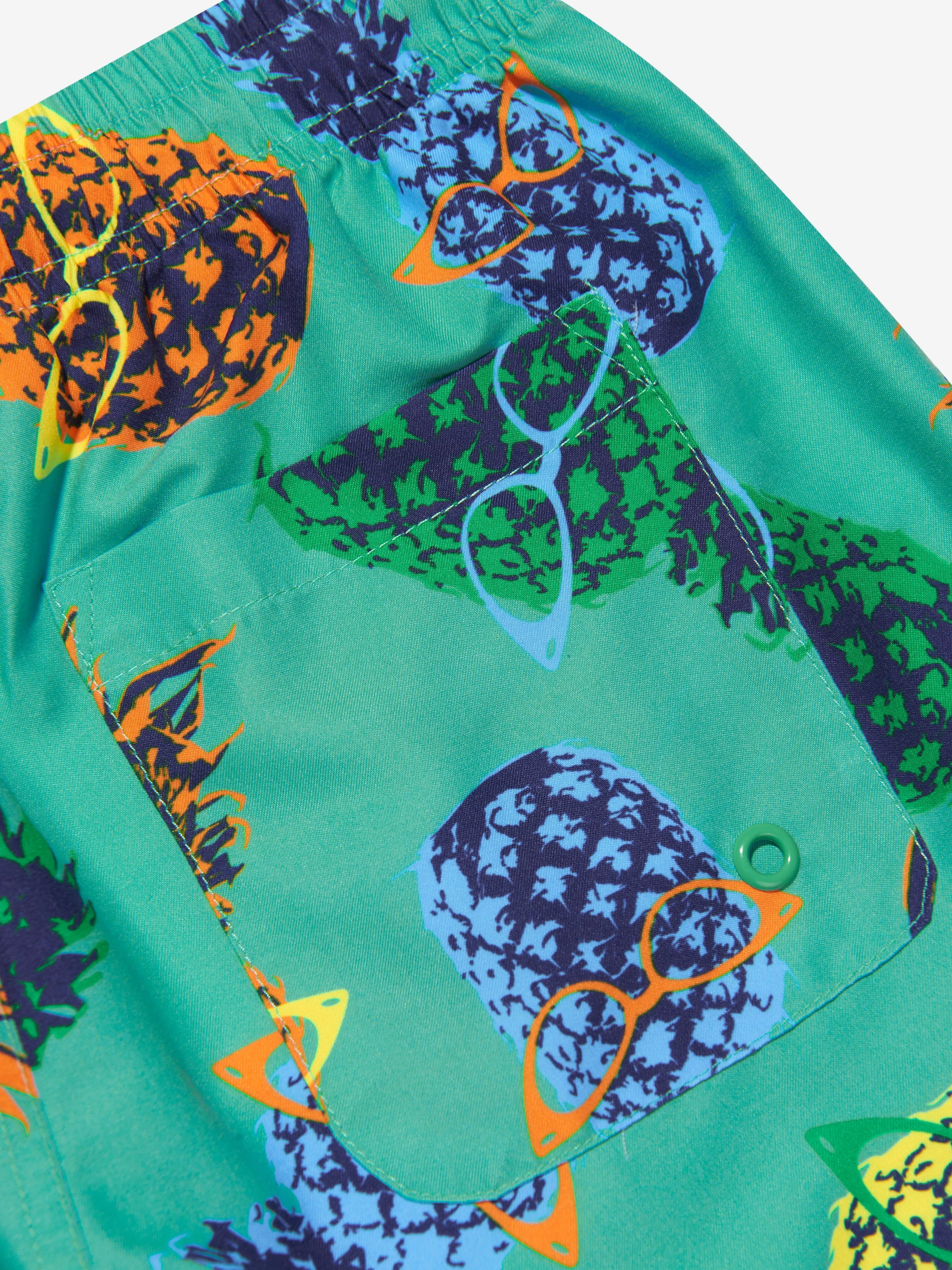 Soli Swim Shorts de bain pour garçons motif ananas (UPF50 ) en vert