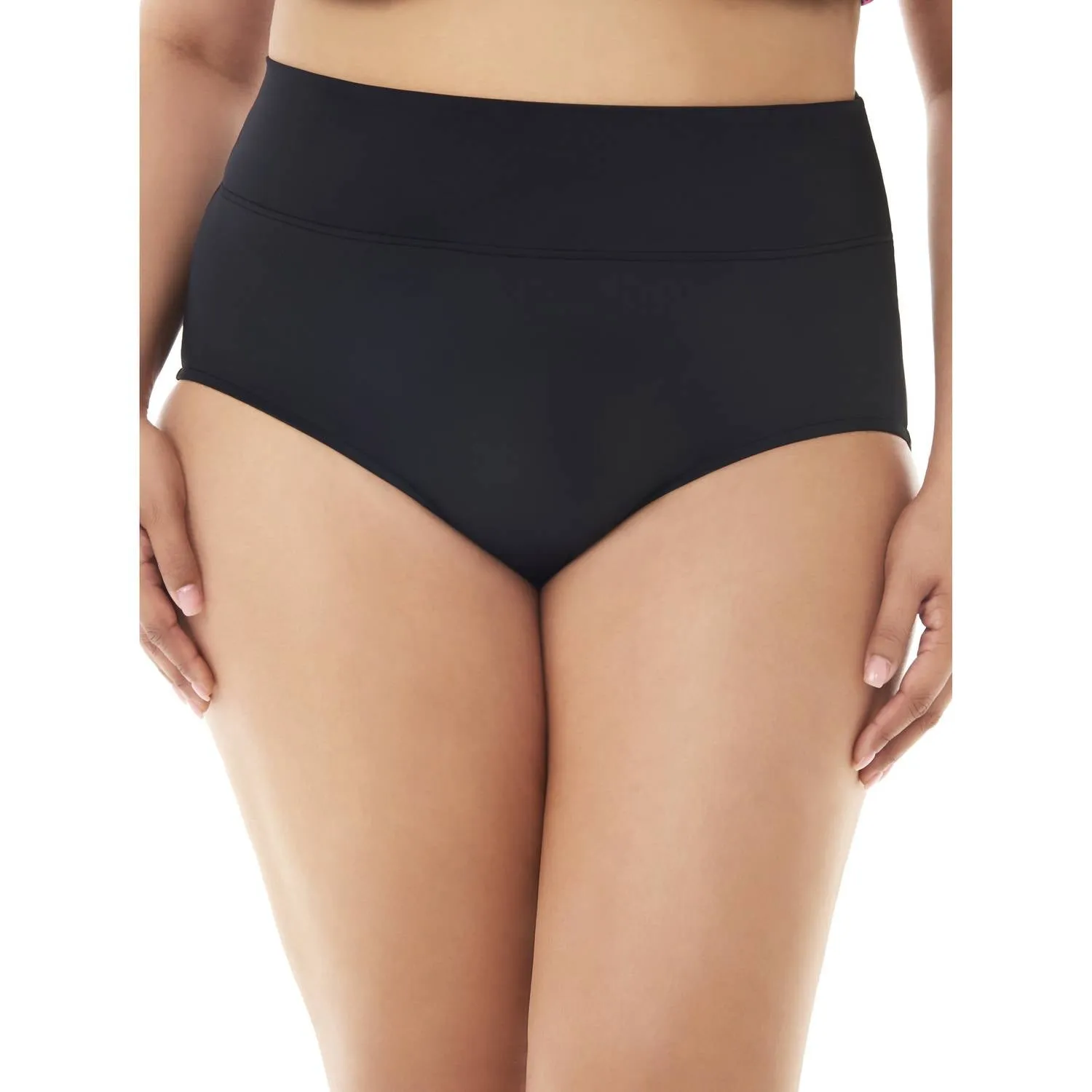 Culotte Bikini à Bretelles Solides en Noir