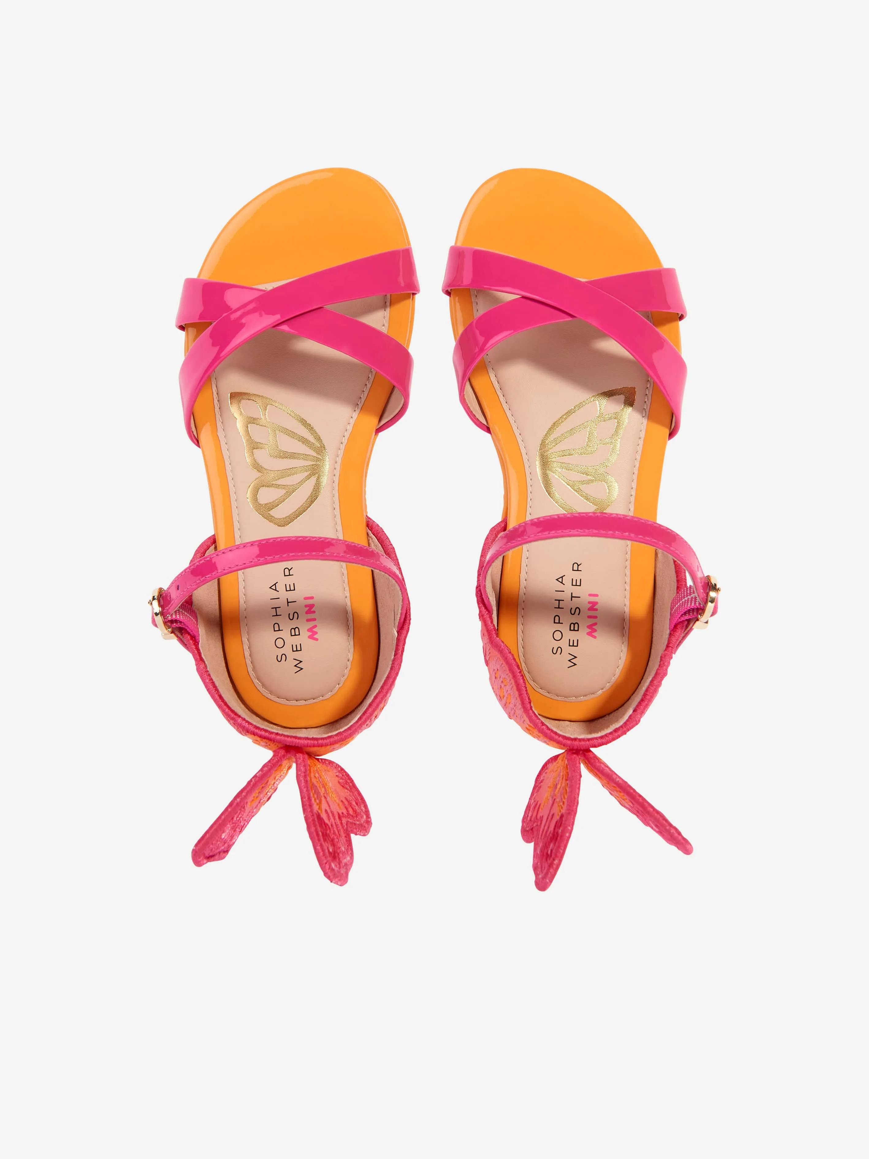 Sandales en cuir brodé Chiara pour fille Sophia Webster en rose