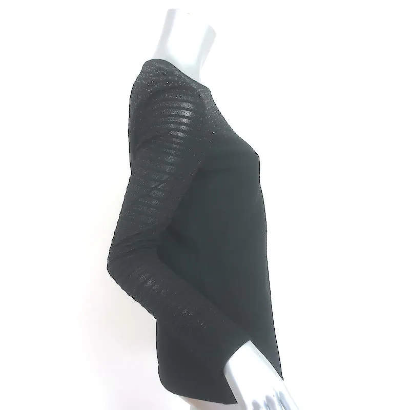 Haut à manches longues St. John avec cristaux Noir dégradé Taille S NEUF