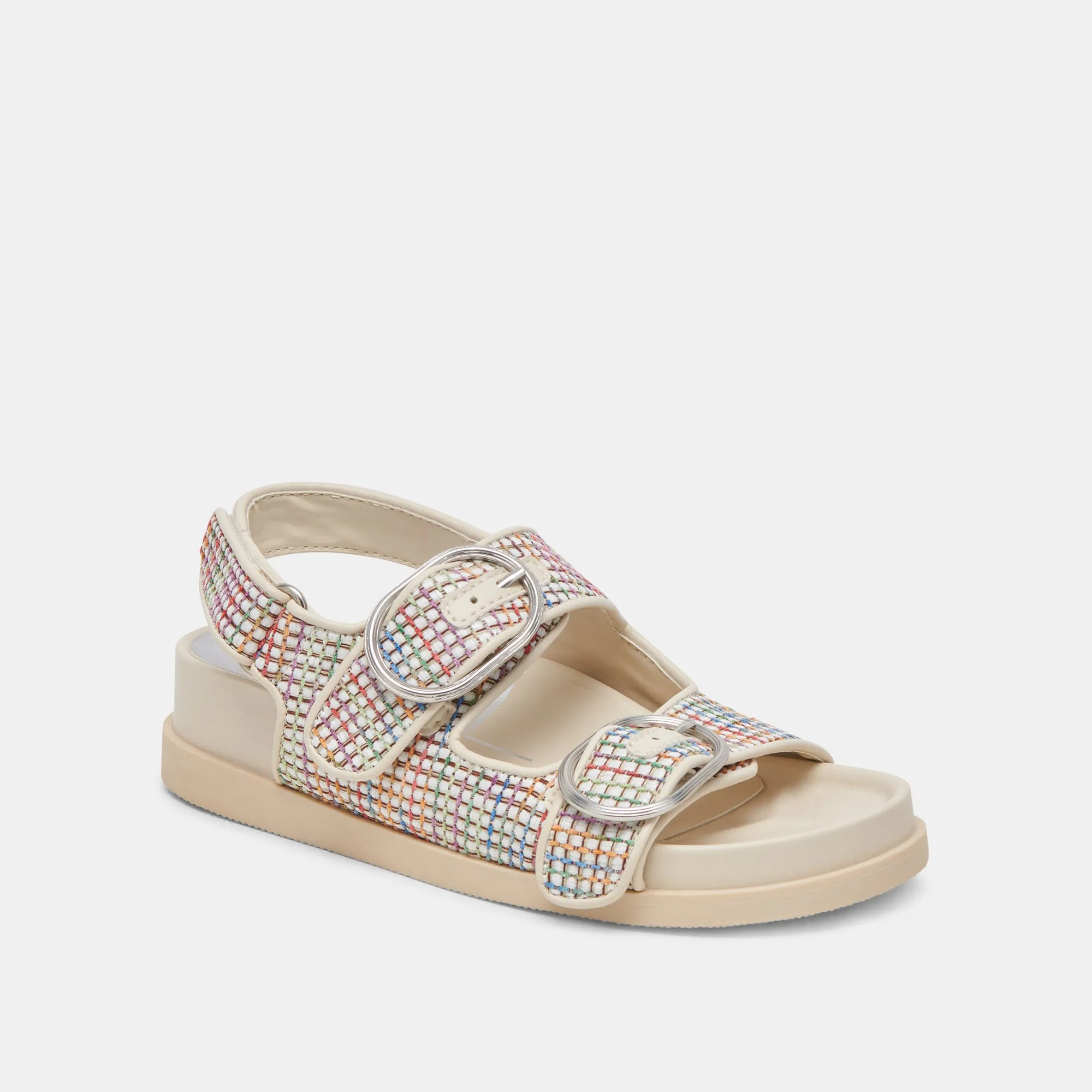 SANDALES STARLA PRIDE BLANCHE MULTI RAFIA