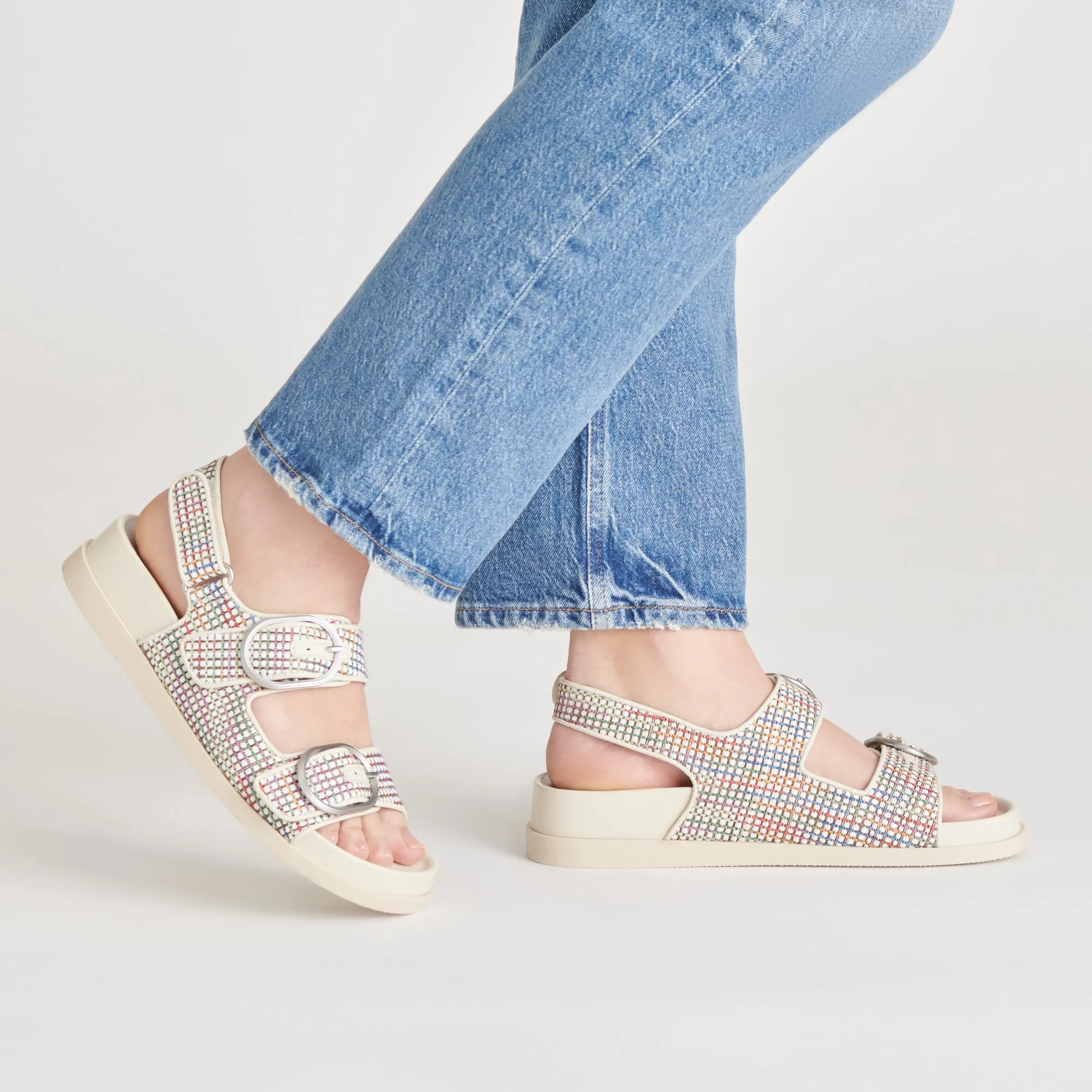 SANDALES STARLA PRIDE BLANCHE MULTI RAFIA