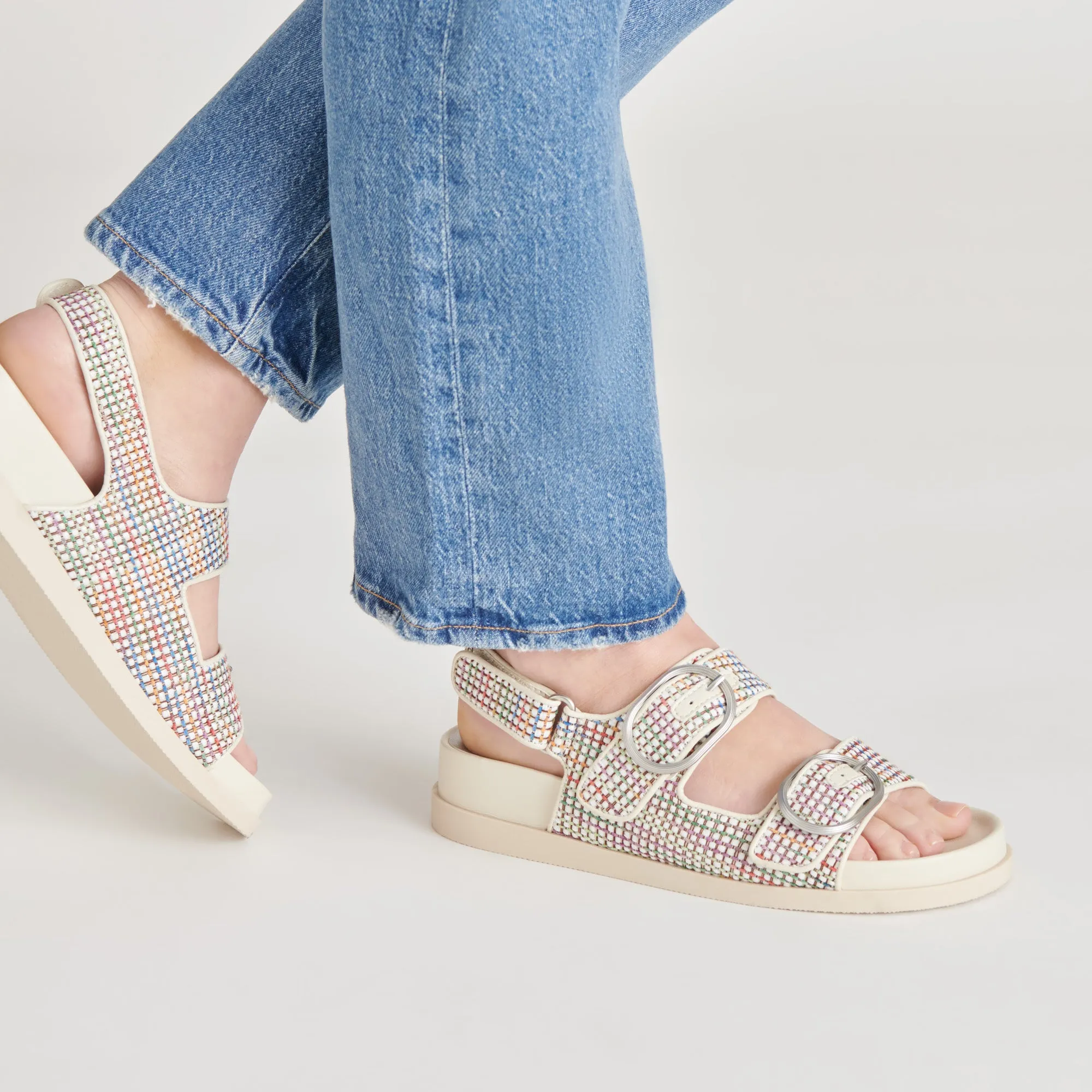 SANDALES STARLA PRIDE BLANCHE MULTI RAFIA