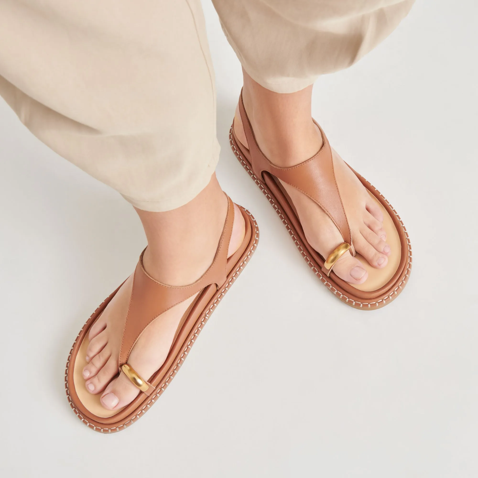 SANDALES STEFAN EN CUIR SADDLE