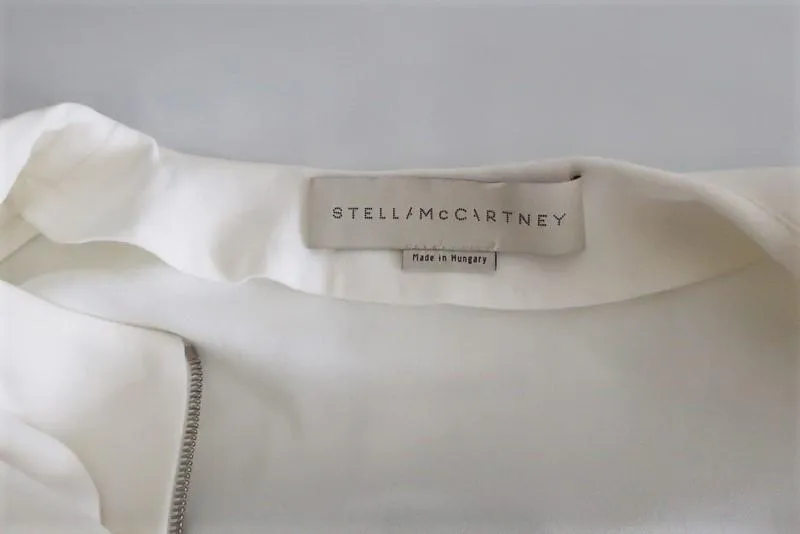 Stella McCartney Blouse Arlesa Demi-Zip Blanc Cady Taille 40 Haut à Manches Longues