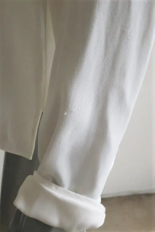 Stella McCartney Blouse Arlesa Demi-Zip Blanc Cady Taille 40 Haut à Manches Longues
