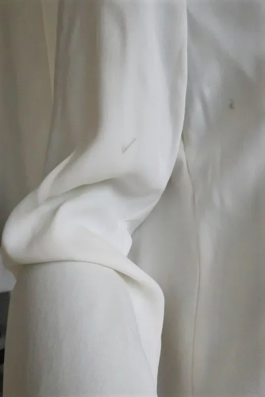 Stella McCartney Blouse Arlesa Demi-Zip Blanc Cady Taille 40 Haut à Manches Longues