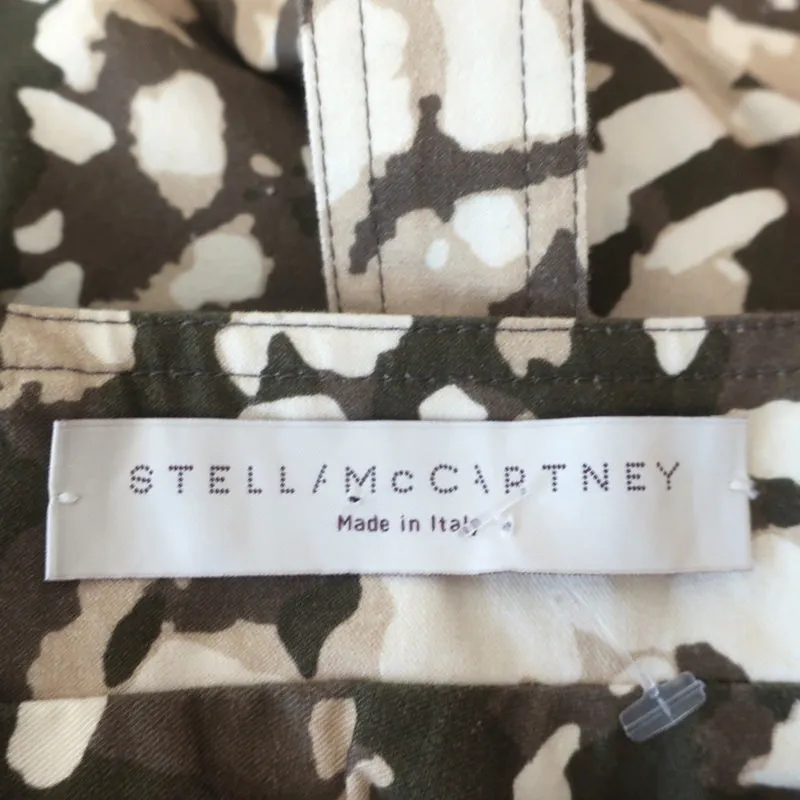 Stella McCartney Haut à péplum dos croisé Camouflage olive marron Taille 40