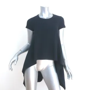 Stella McCartney Draped-Side Top Navy Stretch Knit Size 38 Short Sleeve Blouse