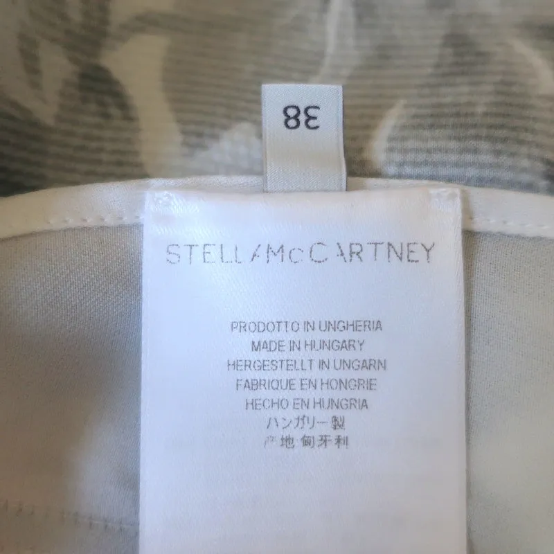 Blouse à motif floral Stella McCartney Blanc/Gris Soie Taille 38 Manches Longues