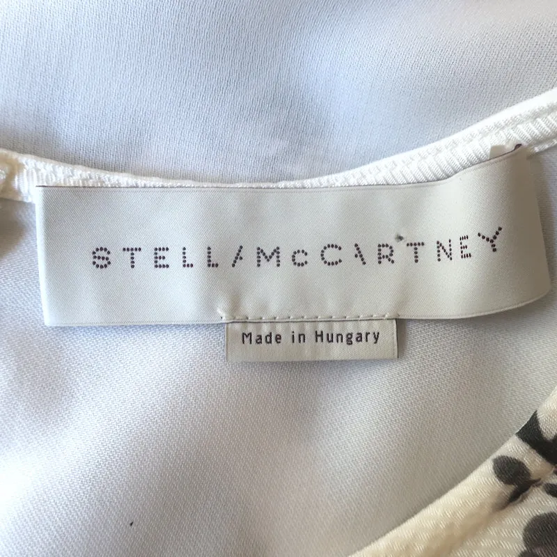 Blouse à motif floral Stella McCartney Blanc/Gris Soie Taille 38 Manches Longues