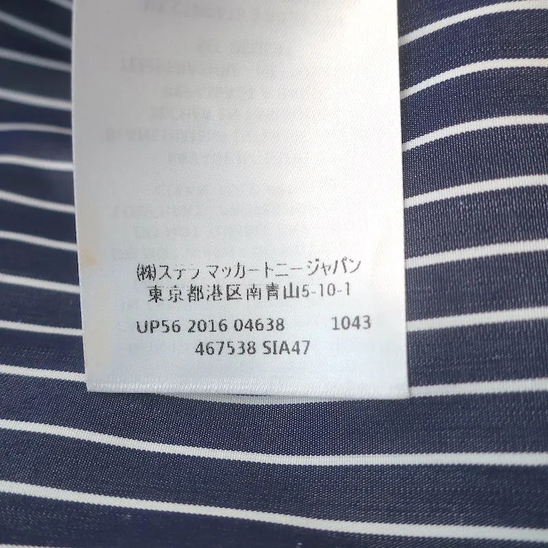 Stella McCartney Haut à Une Épaule Rayé Bleu/Blanc à Pois en Coton Taille 42