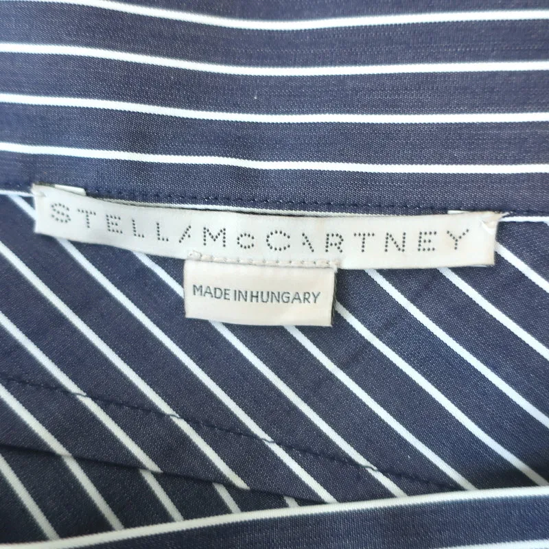 Stella McCartney Haut à Une Épaule Rayé Bleu/Blanc à Pois en Coton Taille 42