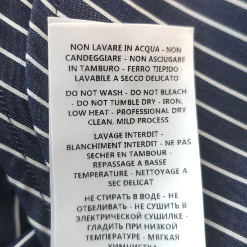 Stella McCartney Haut à Une Épaule Rayé Bleu/Blanc à Pois en Coton Taille 42