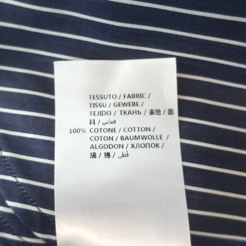 Stella McCartney Haut à Une Épaule Rayé Bleu/Blanc à Pois en Coton Taille 42