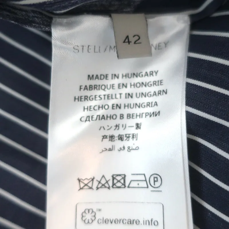 Stella McCartney Haut à Une Épaule Rayé Bleu/Blanc à Pois en Coton Taille 42