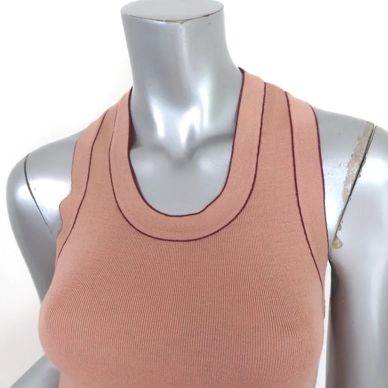 Stella McCartney Débardeur Racerback Rose Pailleté Taille 44 en Laine Tricotée