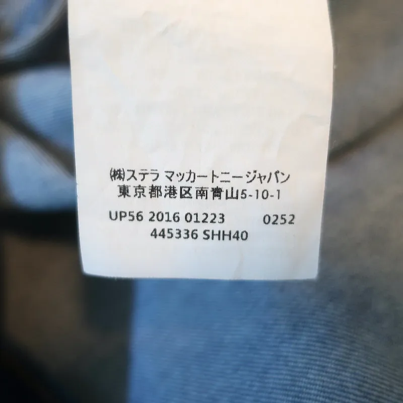 Stella McCartney Chemise en Denim à Volants et Dentelle Bleu Indigo Taille 36 Haut à Manches Longues