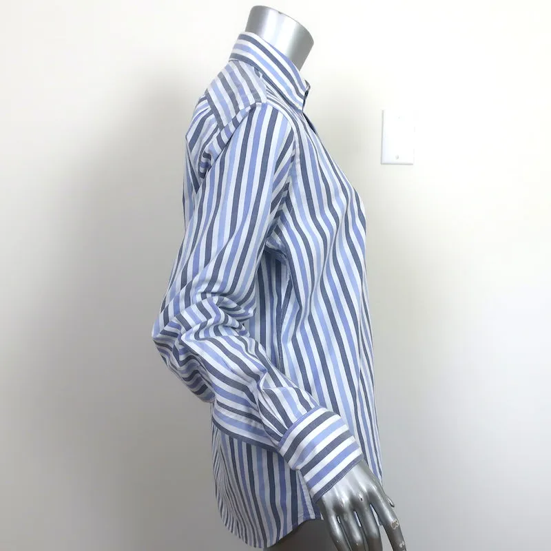 Chemise à carreaux Steven Alan Bleu/Blanc Taille Petite Manches Longues Haut