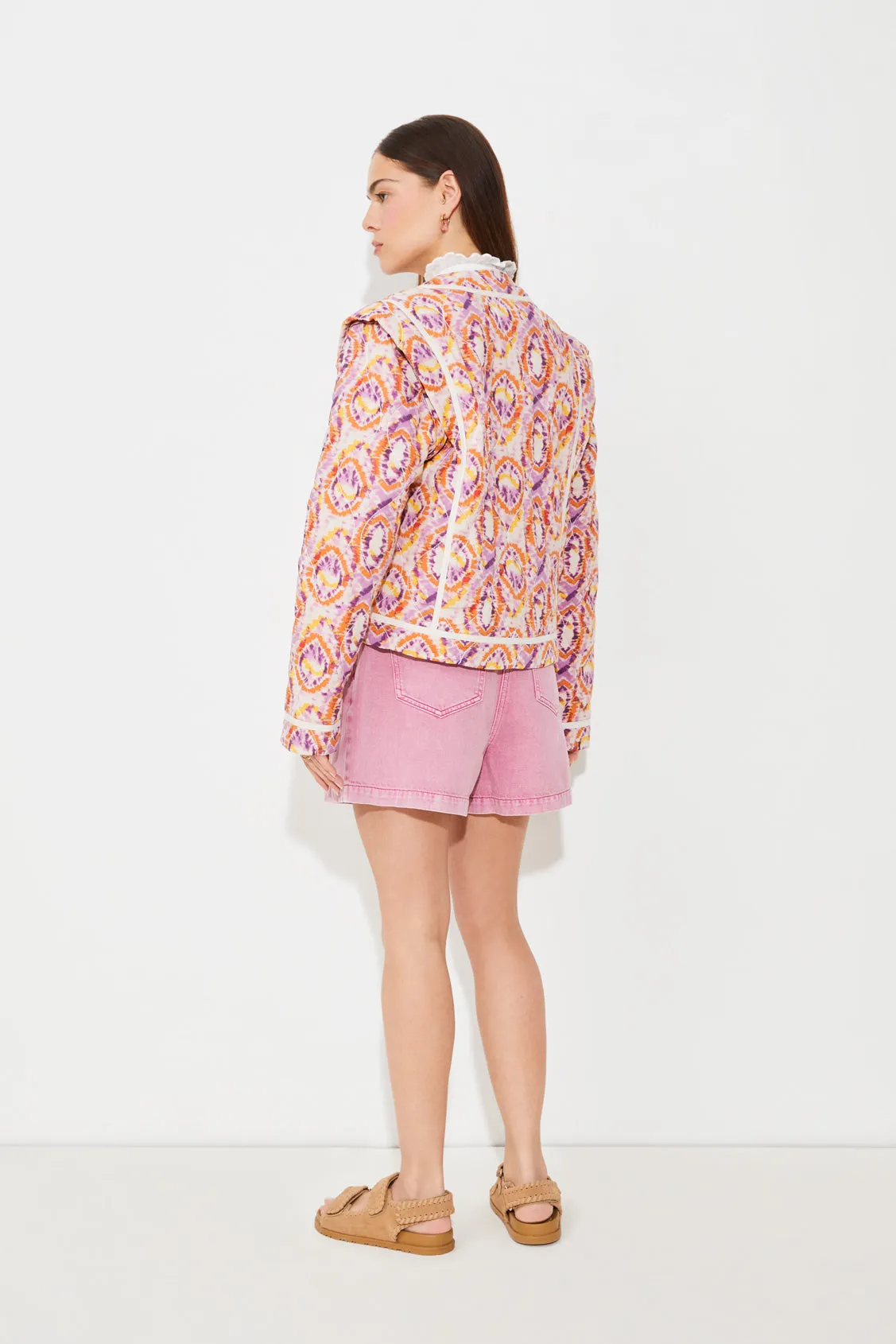Veste rétro imprimée Suncoo Devon Corail/Violet