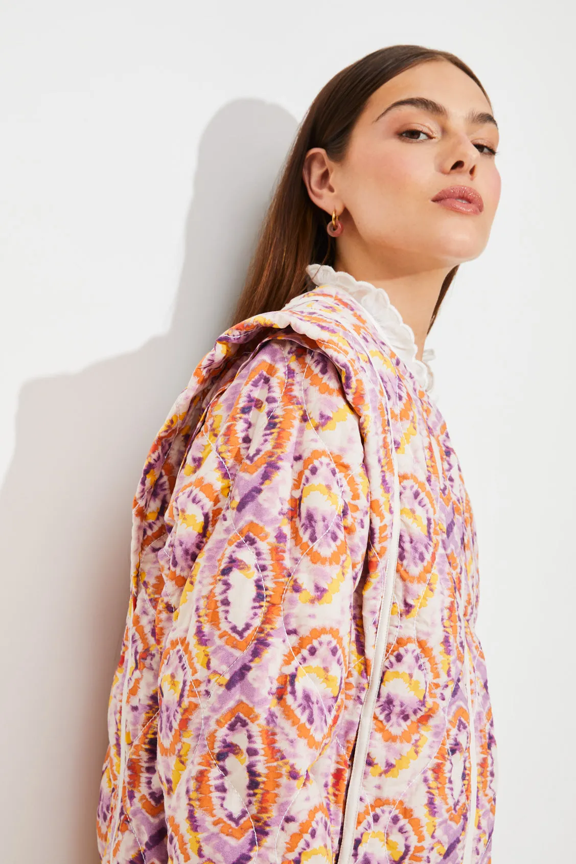 Veste rétro imprimée Suncoo Devon Corail/Violet