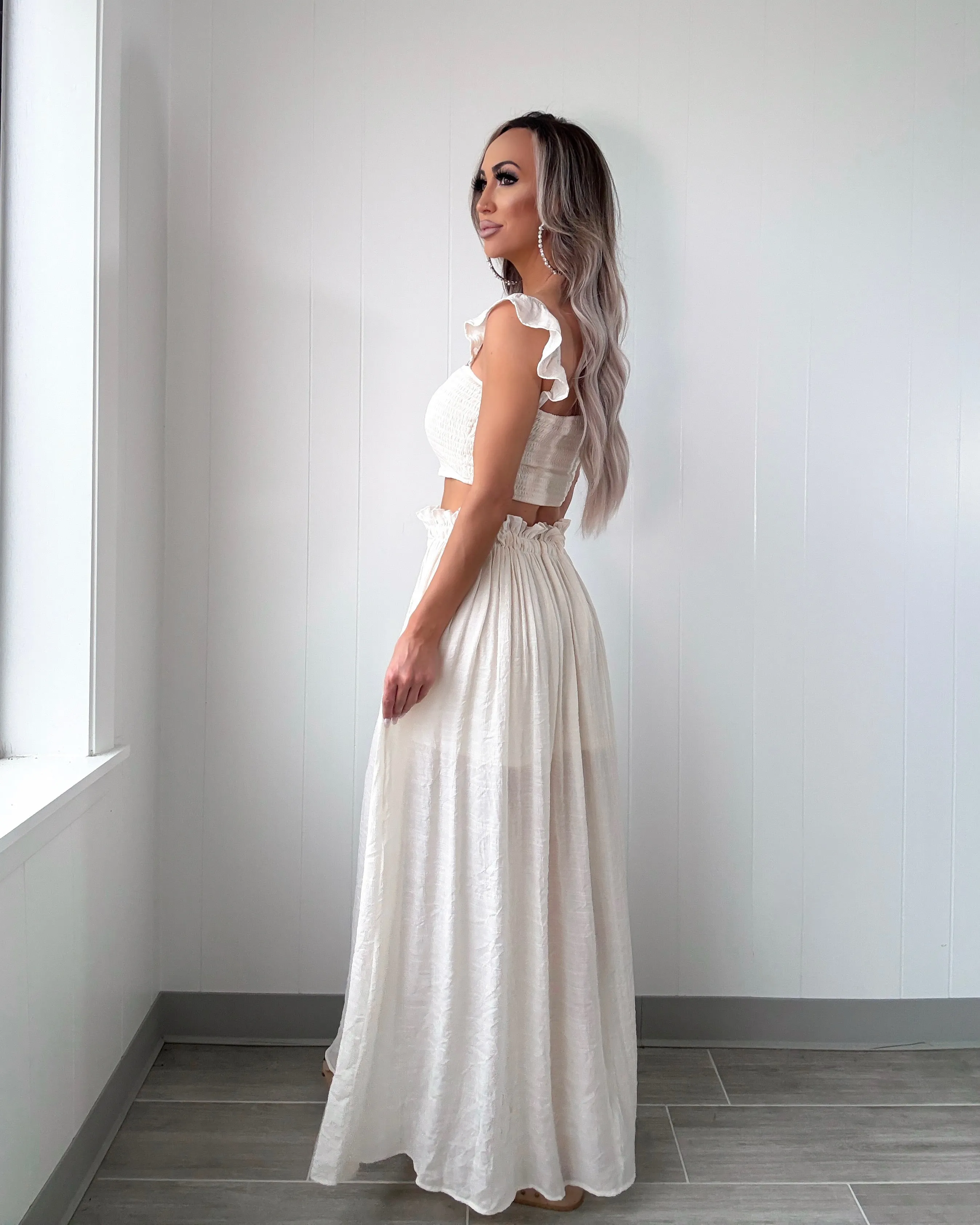 Ensemble Jupe Bouton Duo Doux - Vanille