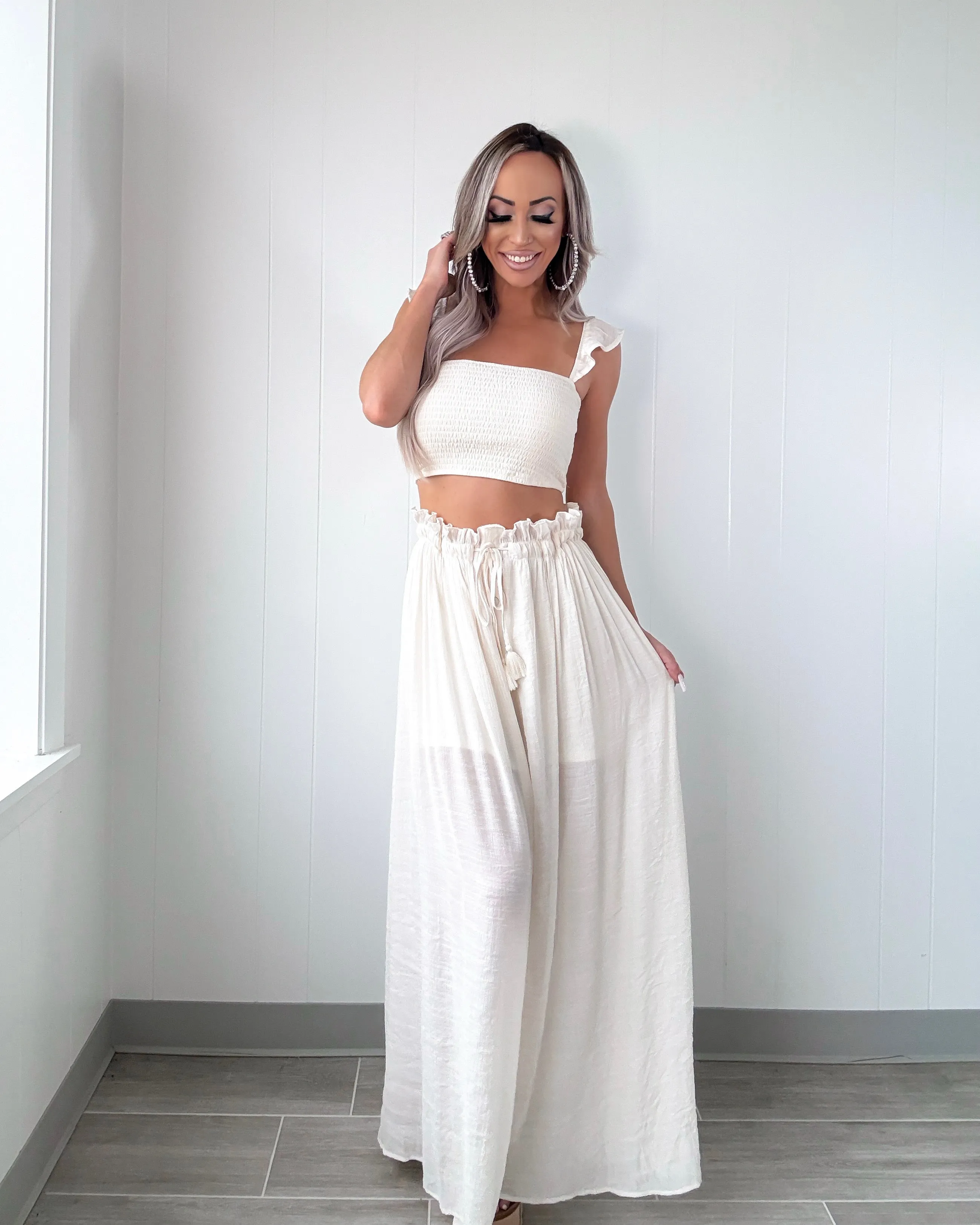 Ensemble Jupe Bouton Duo Doux - Vanille